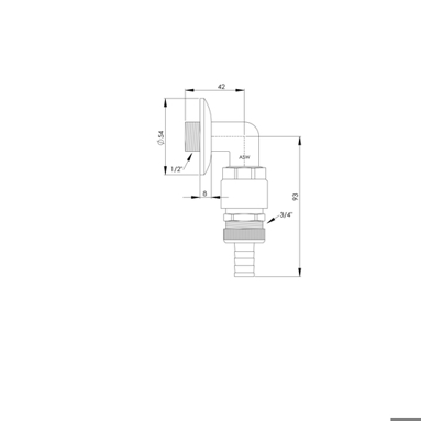 Wandanschlussbogen 90° 1/2" x 3/4" mit Rohrbelüfter ASW - Art. #114994 Wandanschlussbogen 90° 1/2" x 3/4" mit Rohrbelüfter ASW - Art. #114994
