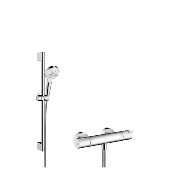 Hansgrohe Crometta Duschsystem in Chrom und Weiß - Modernes Duschpaneel für Ihr Badezimmer