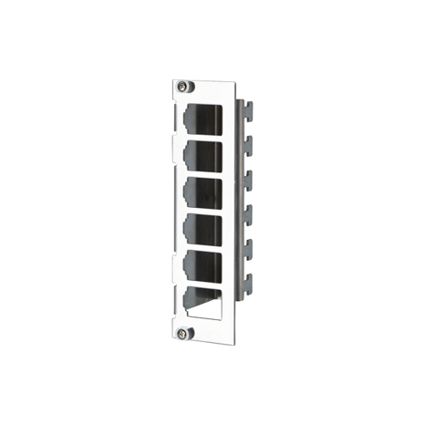 3HE Modulträger mit 6 Ports - Edelstahl, unbestückt | 19 Zoll