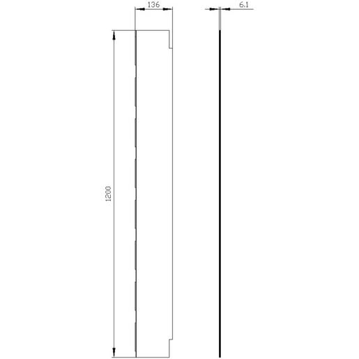ALPHA 400/630 DIN - Trennwand Schaltschrank | Senkrecht | H=1200mm | Verteilerzubehör