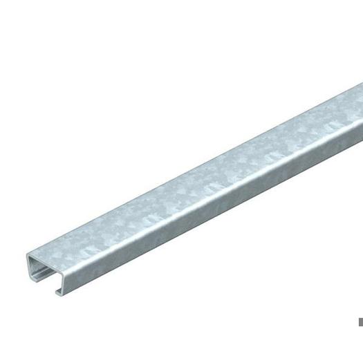 Profilschiene ungelocht - 16,5mm Schlitzweite - 2000x35x18mm - Stahl tauchfeuerverzinkt