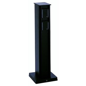 Steckdosensäule Metall Schwarz mit 4 Steckdosen, IP44, 500x80x150mm - Modell 662106