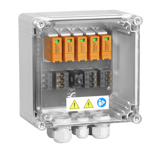 Generatoranschlusskasten 1100 V - 2 MPP, 2 Eingänge/1 Ausgang pro MPP, Überspannungsschutz II, Verschraubung