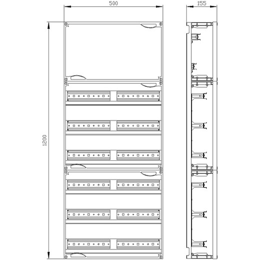 ALPHA 400 Schnellmontagebausatz - H1200 | B500 - 2 Reihenklemmen, 6 Reihen REG