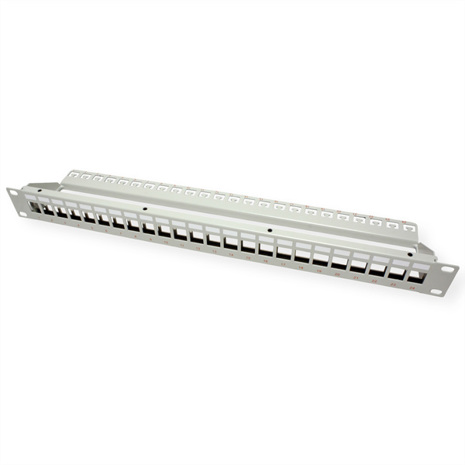 ROLINE 19" Keystone Modulträger - 24 Ports - Geschirmt - Grau