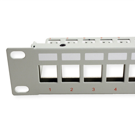 ROLINE 19" Keystone Modulträger - 24 Ports - Geschirmt - Grau