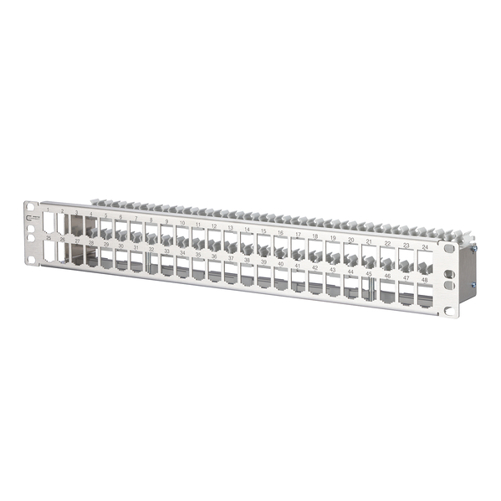 Edelstahl 19 Zoll Modulträger 1,5HE für 48 Ports – unbestückt