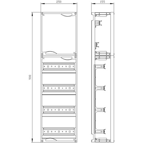 ALPHA 400 Schnellmontagebausatz – H900 x B250 | 2 Reihenklemmen | 4 Reihen REG