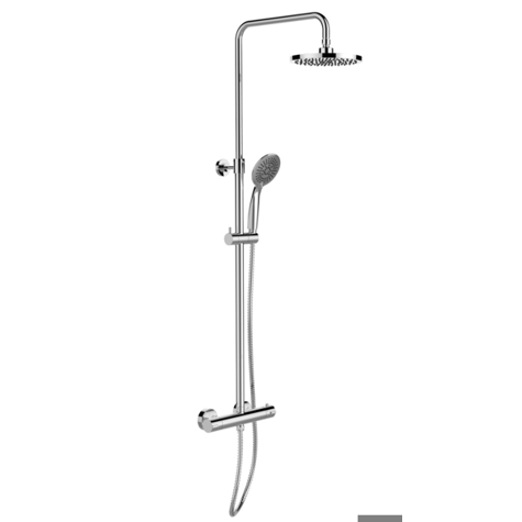 WENKO Young Eco Duschsystem mit Thermostat-Armatur - Chrom | Inkl. 2 Watersaving Regulatoren