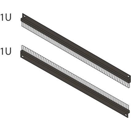 Aluminium Kabeldurchführung mit Bürstenleiste - Schwarzgrau, (H) 43.6 mm, 1 HE
